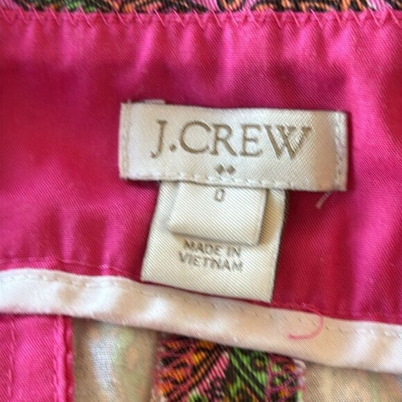 J.Crew Paisley Print Side-Zip Shorts Size 0โ Multicolor Cotton Mid-Rise - Picture 5 of 7
